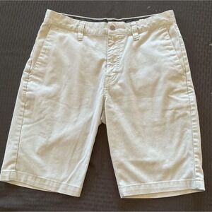 Volcom Shorts Mens 30 Light Gray Chino Stretch Flat Front Zip Fly Summer Casual